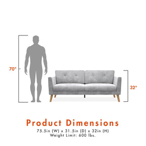 CosmoLiving Gloria Sofa - Light Gray