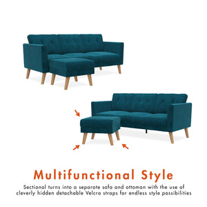 CosmoLiving Gloria Sofa Sectional - Blue