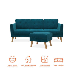 CosmoLiving Gloria Sofa Sectional - Blue