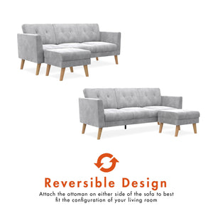 CosmoLiving Gloria Sofa Sectional - Light Gray
