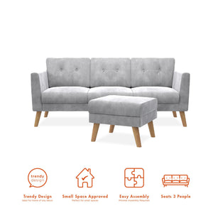 CosmoLiving Gloria Sofa Sectional - Light Gray