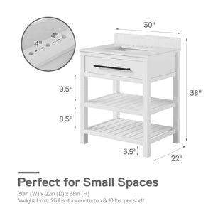 DHP Camden 30" Bathroom Vanity - White - 30"