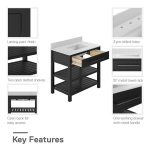 DHP Camden 36" Bathroom Vanity - Black - 36"
