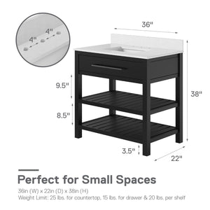 DHP Camden 36" Bathroom Vanity - Black - 36"