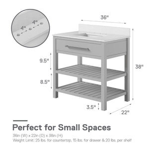 DHP Camden 36" Bathroom Vanity - Gray - 36"