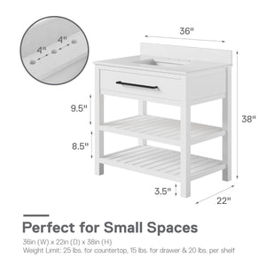 DHP Camden 36" Bathroom Vanity - White - 36"