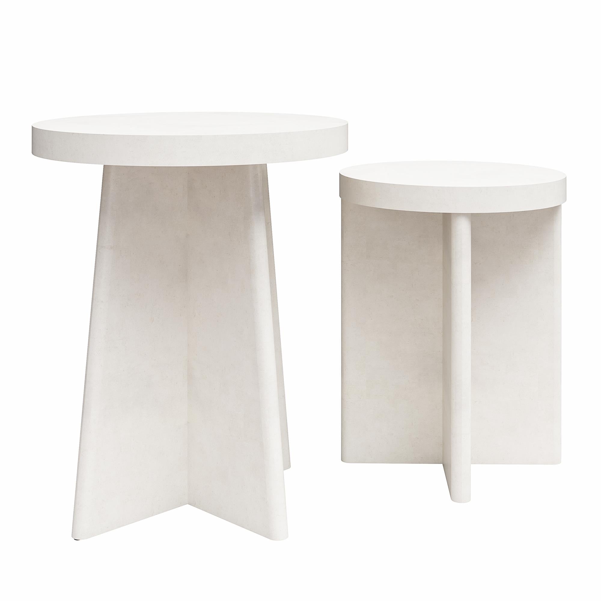 Ameriwood Home Liam Round End Tables, Set of 2 - Plaster