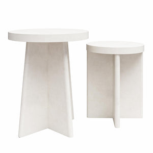 Ameriwood Home Liam Round End Tables, Set of 2 - Plaster