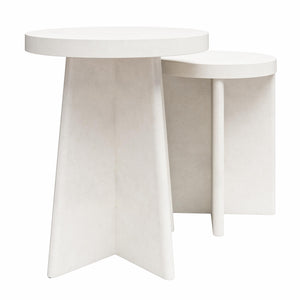 Ameriwood Home Liam Round End Tables, Set of 2 - Plaster