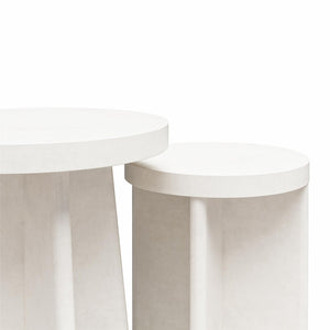Ameriwood Home Liam Round End Tables, Set of 2 - Plaster