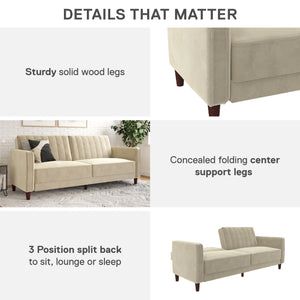 DHP Pin Tufted Futon Sofa Bed - Tan