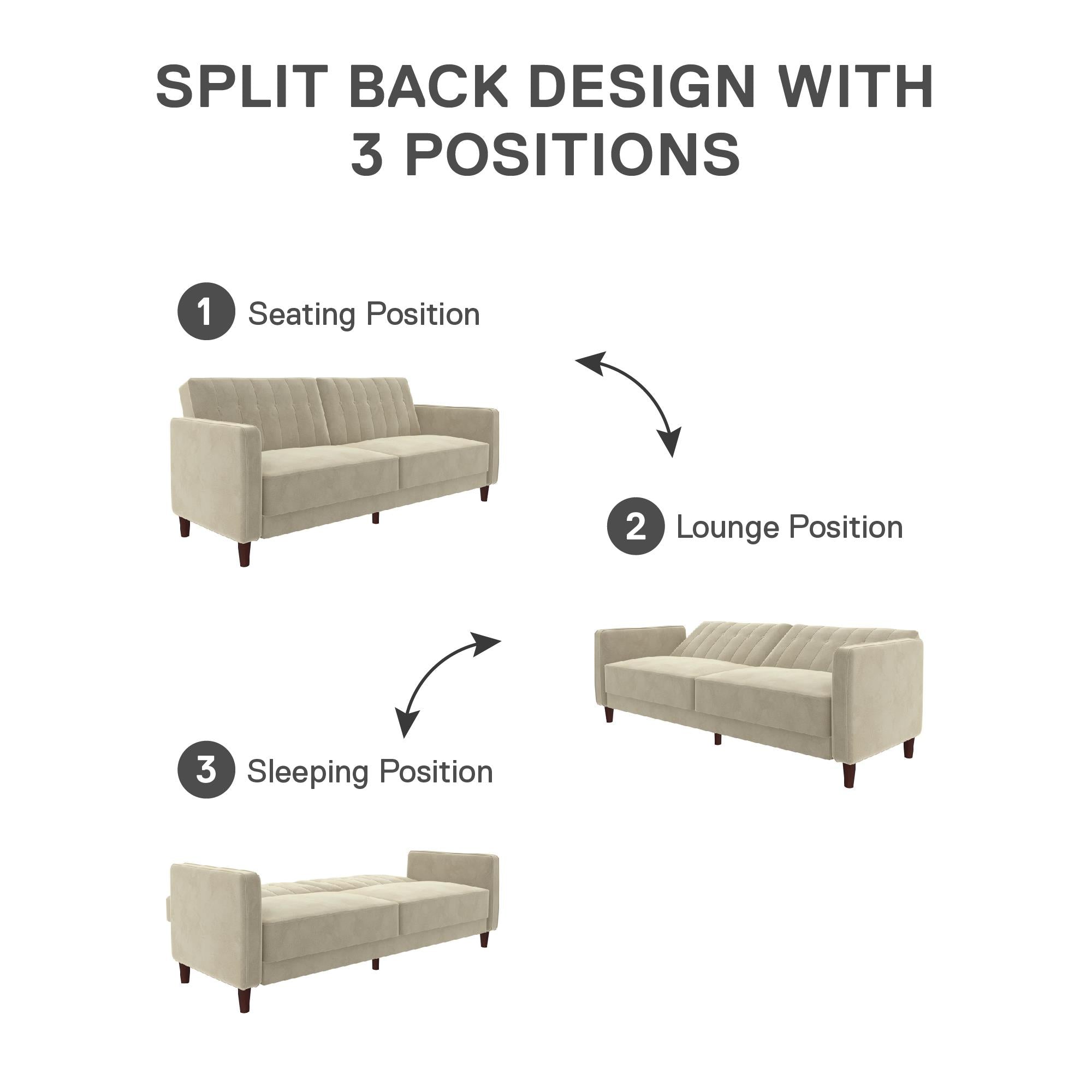 DHP Pin Tufted Futon Sofa Bed - Tan