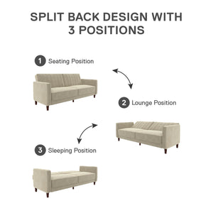 DHP Pin Tufted Futon Sofa Bed - Tan