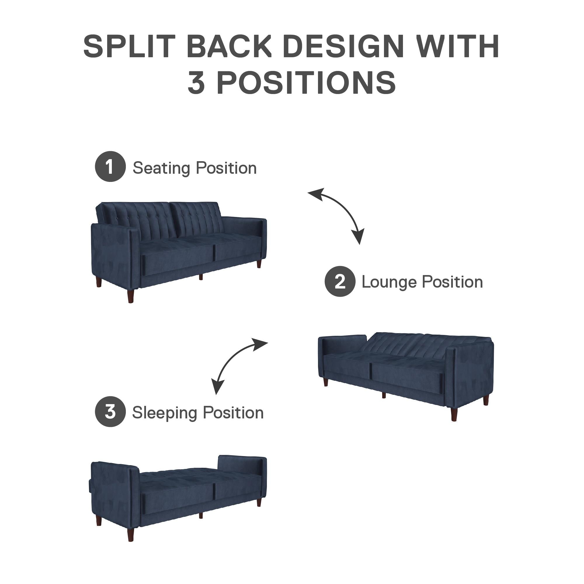 DHP Pin Tufted Futon Sofa Bed - Blue