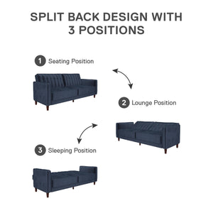 DHP Pin Tufted Futon Sofa Bed - Blue