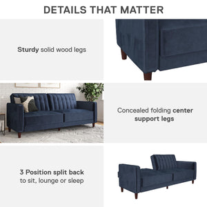 DHP Pin Tufted Futon Sofa Bed - Blue
