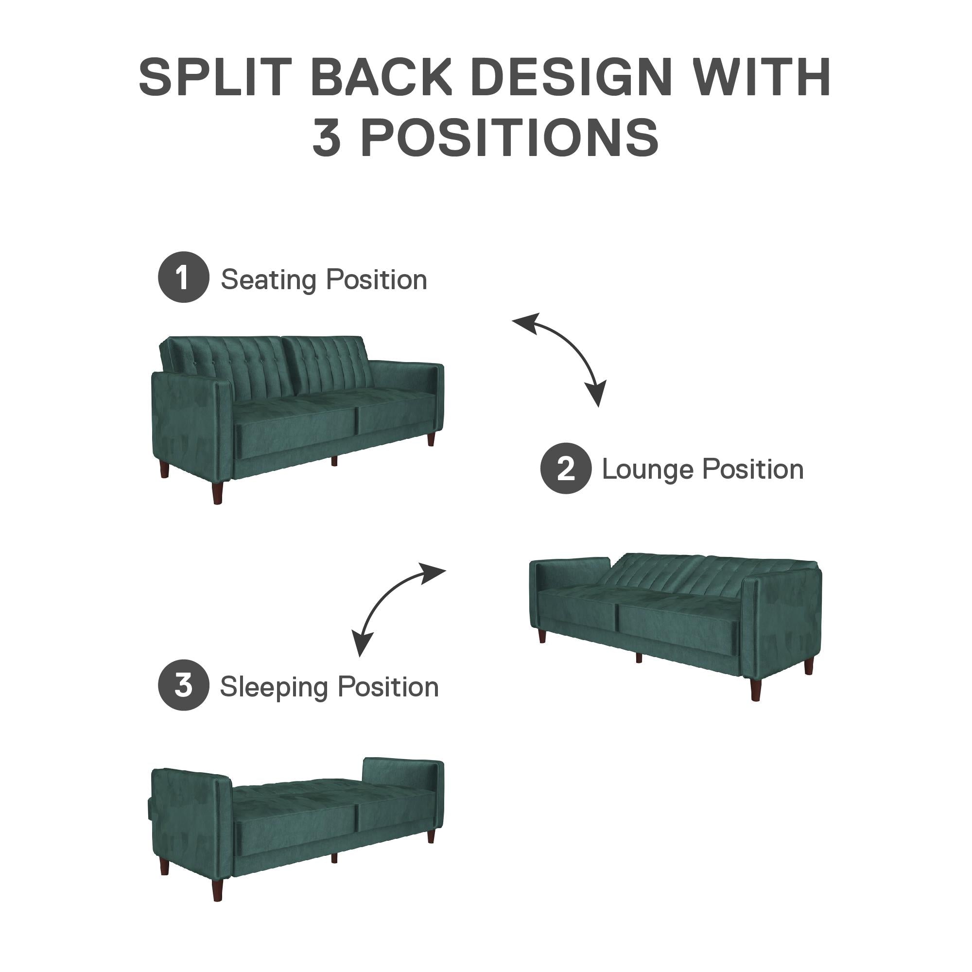 DHP Pin Tufted Futon Sofa Bed - Green