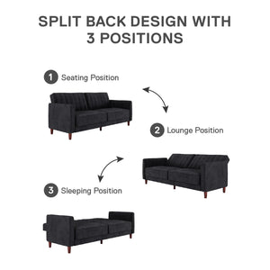 DHP Pin Tufted Futon Sofa Bed - Black