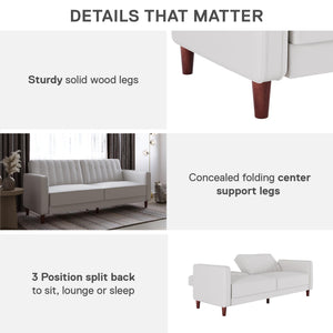 DHP Pin Tufted Futon Sofa Bed - White