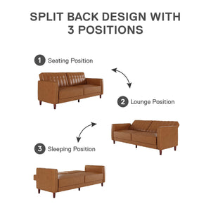 DHP Pin Tufted Futon Sofa Bed - Camel