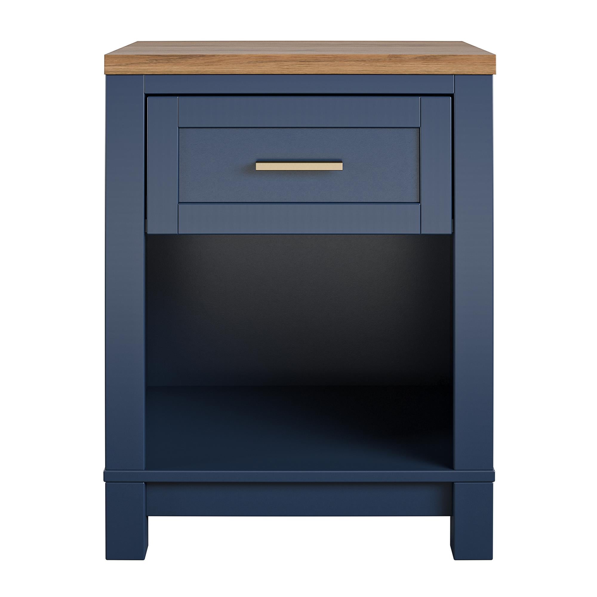 Ameriwood Home Armada Two-Toned Nightstand with Drawer - Navy