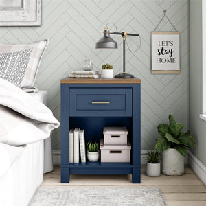 Ameriwood Home Armada Two-Toned Nightstand with Drawer - Navy