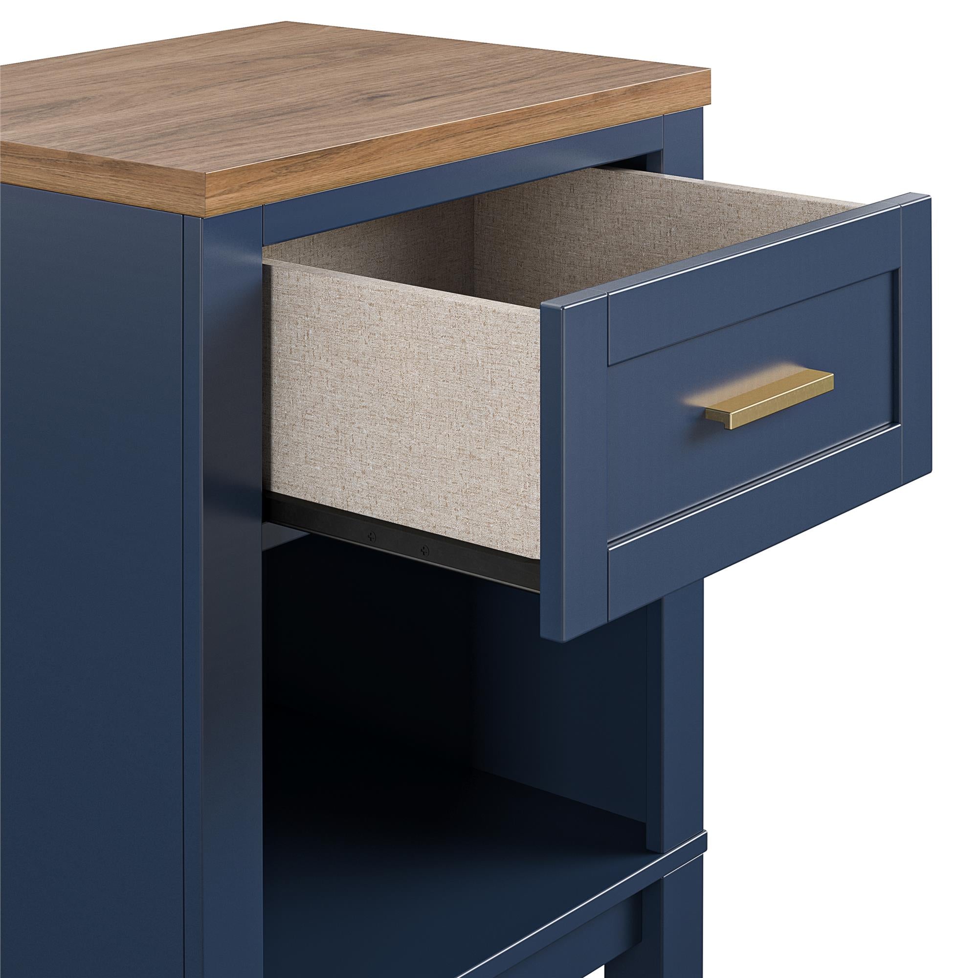 Ameriwood Home Armada Two-Toned Nightstand with Drawer - Navy