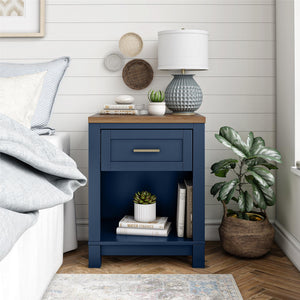 Ameriwood Home Armada Two-Toned Nightstand with Drawer - Navy