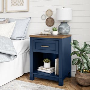 Ameriwood Home Armada Two-Toned Nightstand with Drawer - Navy