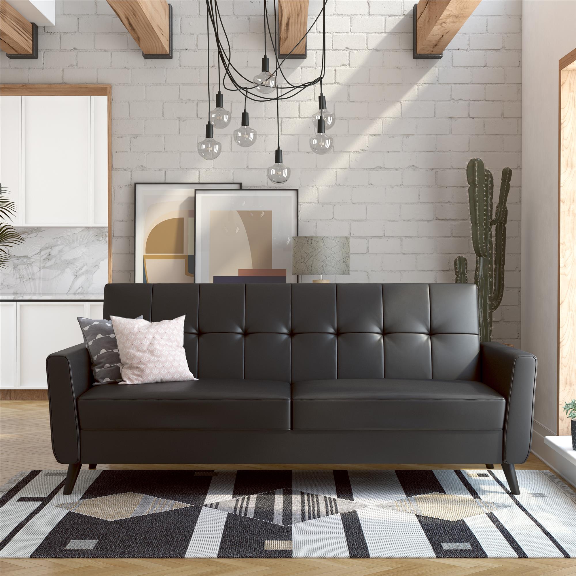 DHP Parker Futon Sofa Bed with Storage - Black