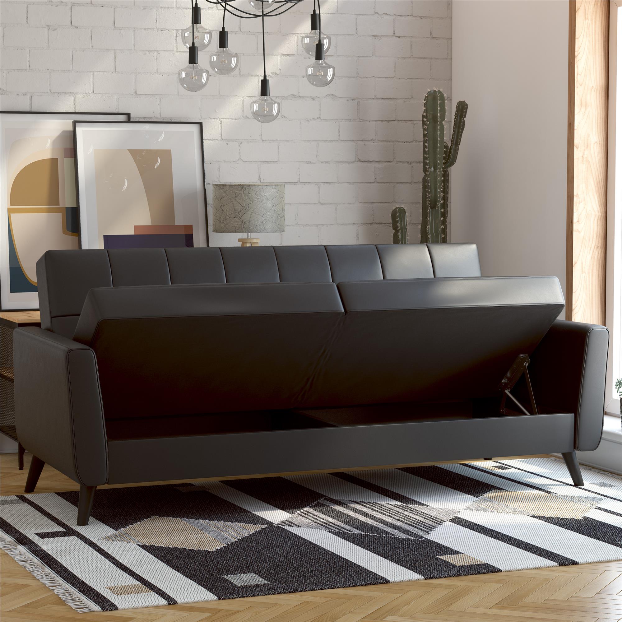 DHP Parker Futon Sofa Bed with Storage - Black
