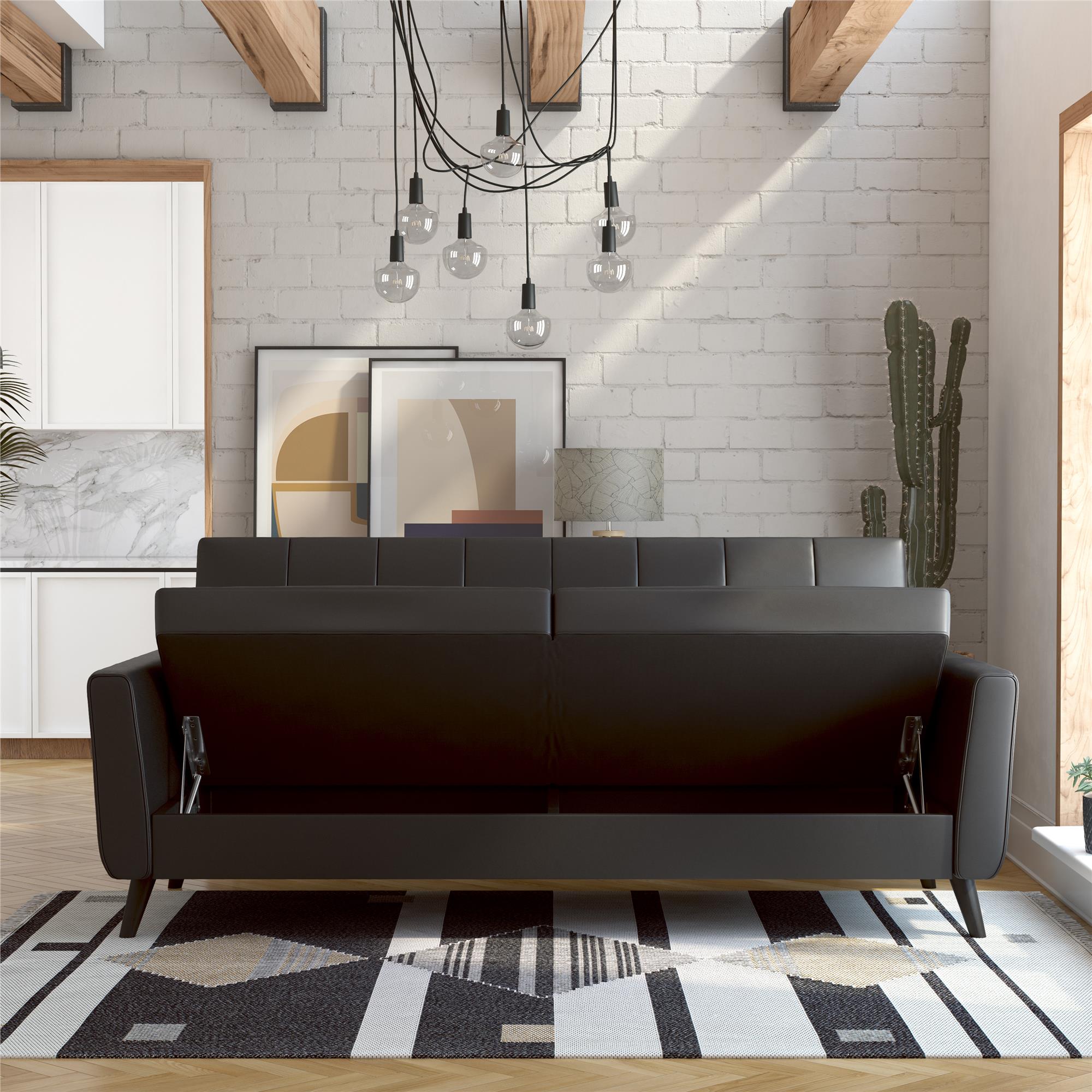 DHP Parker Futon Sofa Bed with Storage - Black