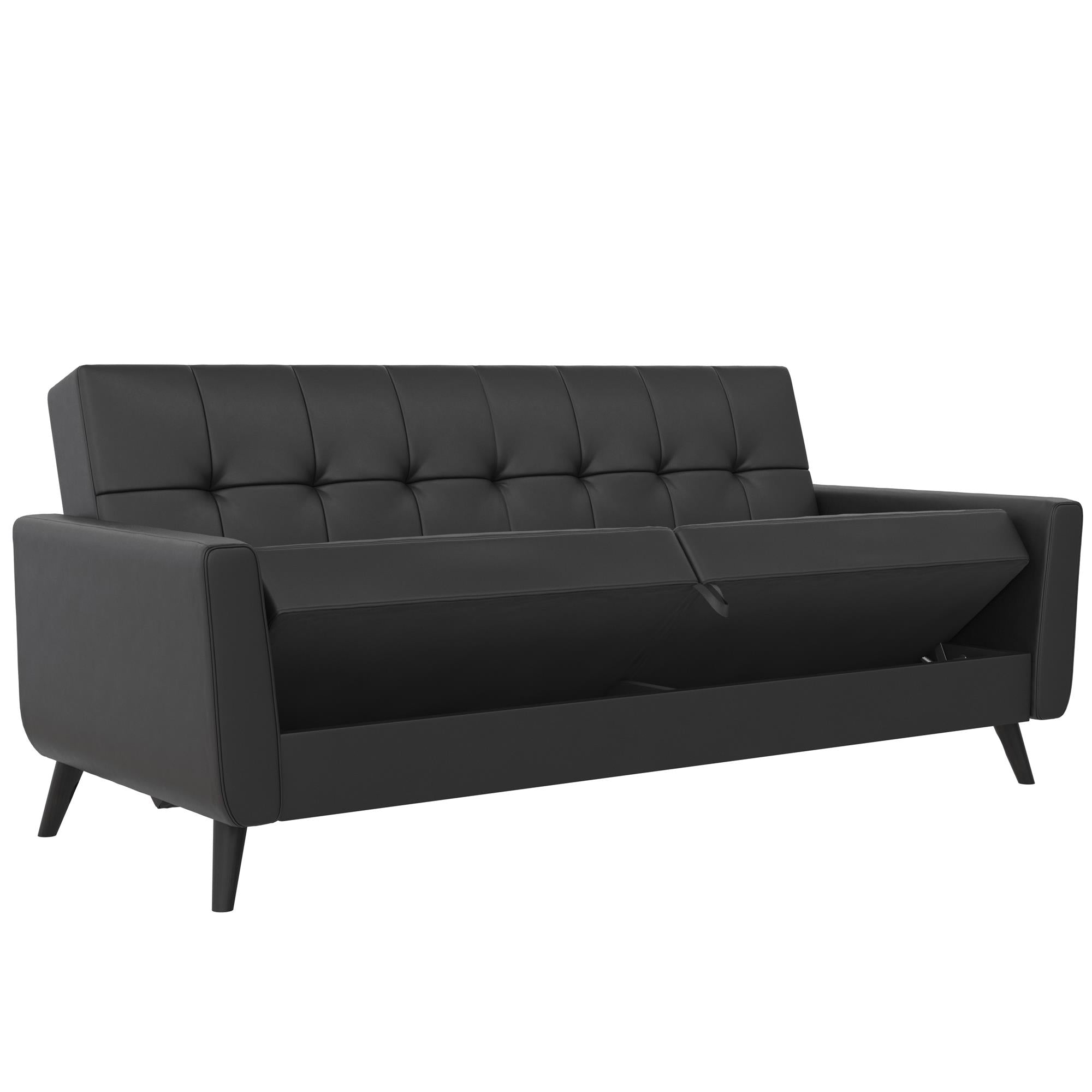 DHP Parker Futon Sofa Bed with Storage - Black