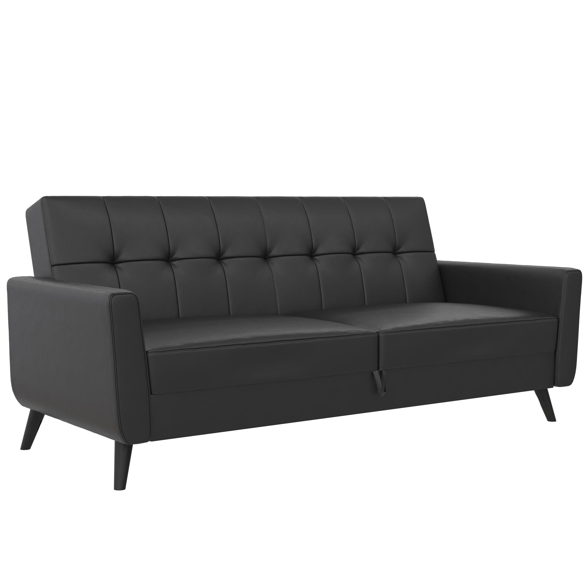 DHP Parker Futon Sofa Bed with Storage - Black