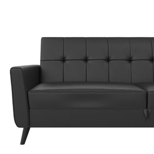 DHP Parker Futon Sofa Bed with Storage - Black