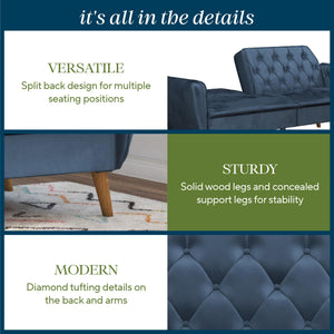 Novogratz Tallulah Memory Foam Futon Sofa Bed - Blue