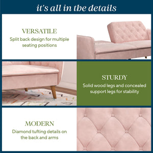 Novogratz Tallulah Memory Foam Futon Sofa Bed - Pink