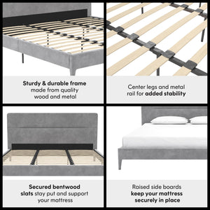 CosmoLiving Westerleigh Upholstered Bed - Light Gray - King