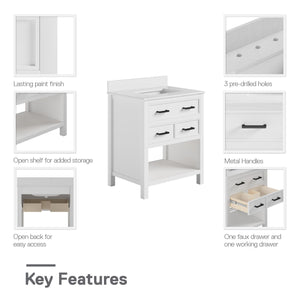 DHP Maine 30" Bathroom Vanity - White - 30"