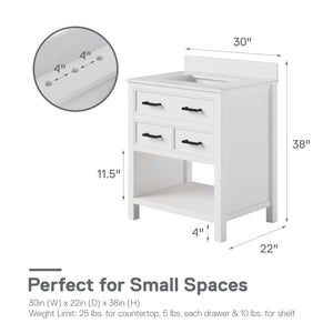 DHP Maine 30" Bathroom Vanity - White - 30"