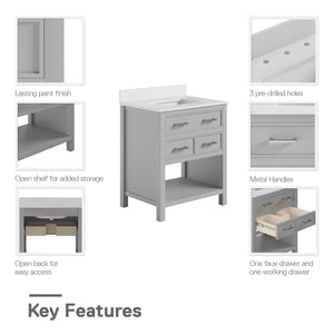 DHP Maine 30" Bathroom Vanity - Gray - 30"