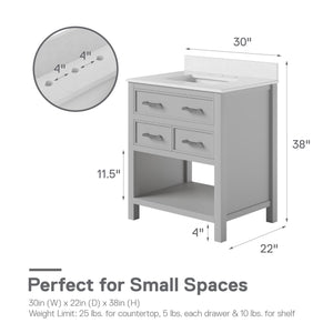 DHP Maine 30" Bathroom Vanity - Gray - 30"