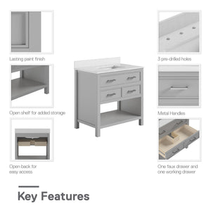 DHP Maine 36" Bathroom Vanity - Gray - 36"