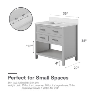 DHP Maine 36" Bathroom Vanity - Gray - 36"