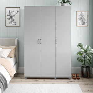 Systembuild Evolution Lory 3 Door Wardrobe with Clothing Rod & Adjustable Shelving - Dove Gray