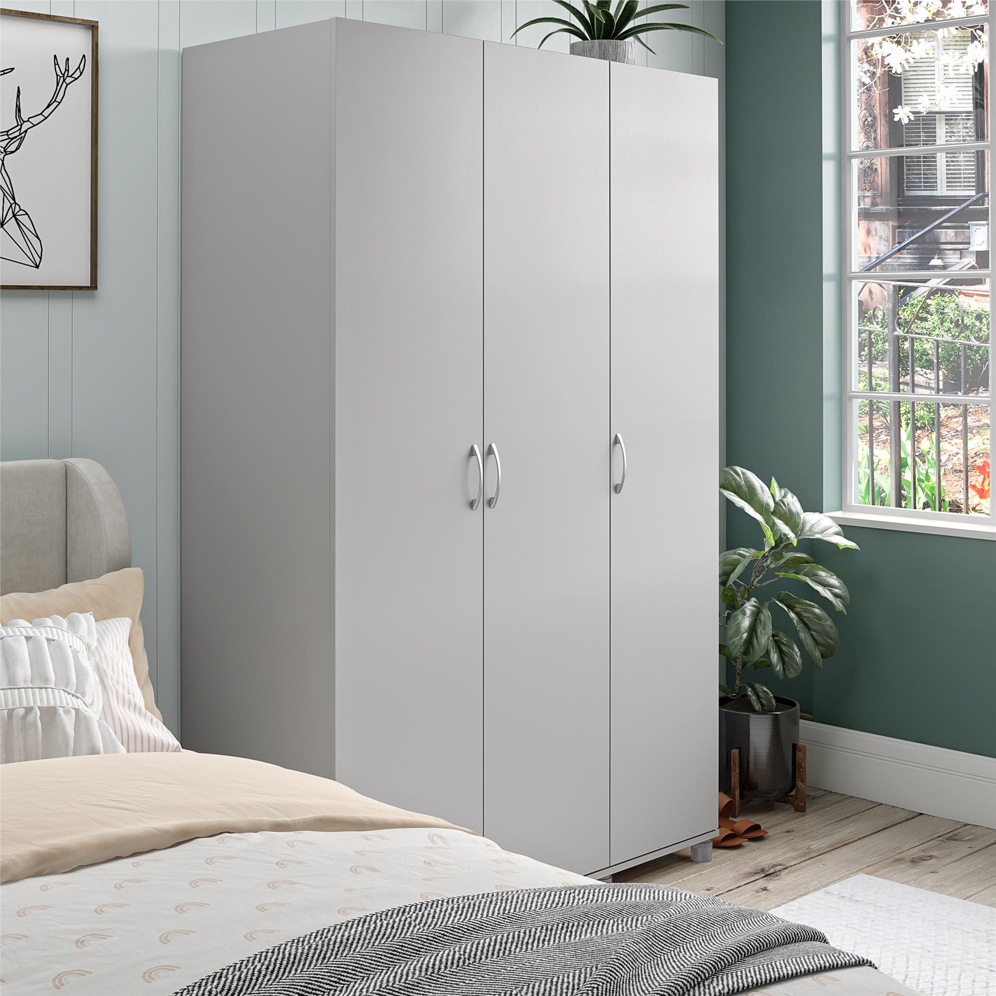 Systembuild Evolution Lory 3 Door Wardrobe with Clothing Rod & Adjustable Shelving - Dove Gray