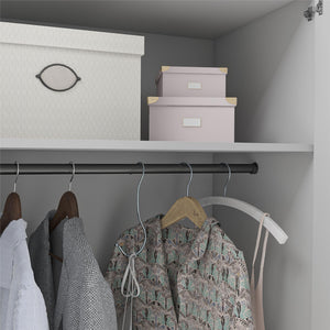 Systembuild Evolution Lory 3 Door Wardrobe with Clothing Rod & Adjustable Shelving - Dove Gray