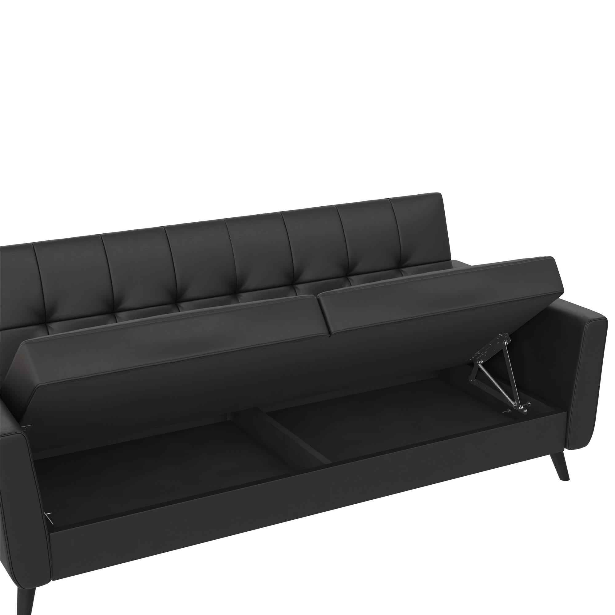 DHP Parker Futon Sofa Bed with Storage - Black