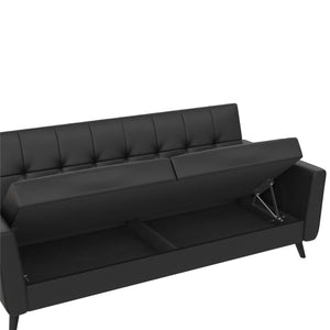 DHP Parker Futon Sofa Bed with Storage - Black