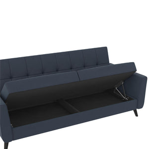 DHP Parker Futon Sofa Bed with Storage - Blue